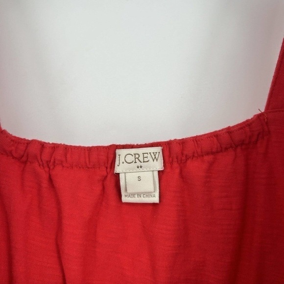J Crew Factory Boho Fringe Tank Top Red Crochet Sleeveless Slub Knit Size S - Picture 9 of 10